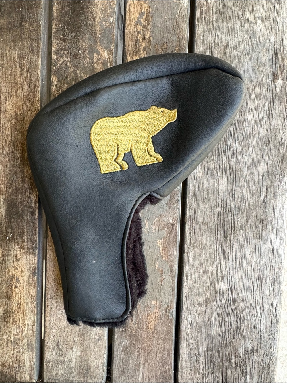Golden Bear Jack Nicklaus Blade Putter Head Cover Black Gold Embroidered